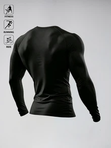 SUPERMAN X SHEIN Gym Rark 男士字母印花休閒日常旅行運動T恤 - 黑色 - 查看 2