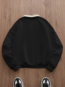 Mainfolk Men's Knitted Casual Loose Fit Long Sleeve Sweatshirt, Fashionable And Suitable For Young People, Autumn/Winter, Couple Things - Lilac Purple - View 3