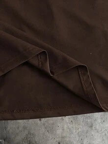 Mainfolk Men's Color Block 3D Letter Graphic Casual Versatile Commute Short Sleeve Polo Shirt - Coffee Brown - View 8