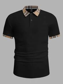 Mainfolk Men's Knight Embroidery Short Sleeve Polo Shirt, Casual Johnny Collar Pullover, Solid Color Summer Commuter Tee, Father's Day Gifts, Football - Silver - View 3