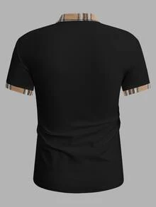 Mainfolk Men's Knight Embroidery Short Sleeve Polo Shirt, Casual Johnny Collar Pullover, Solid Color Summer Commuter Tee, Father's Day Gifts, Football - Silver - View 5