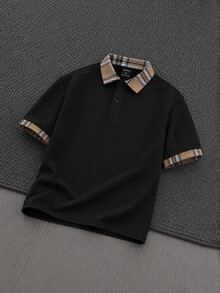 Mainfolk Men's Knight Embroidery Short Sleeve Polo Shirt, Casual Johnny Collar Pullover, Solid Color Summer Commuter Tee, Father's Day Gifts, Football - Silver - View 7