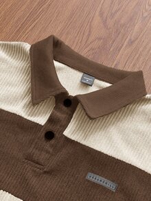 Mainfolk Men's Knit Casual Everyday Loose Fit Half-Zip Long Sleeve Sweatshirt - Gold - View 5
