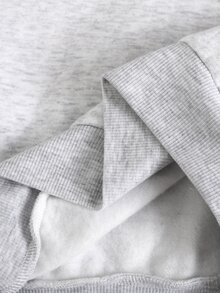 SHEIN 兒童青少年女孩秋冬休閒街頭時尚連帽人造毛飾邊拉鍊保暖內裡運動外套與運動長褲套裝，適合返校與日常穿著 - 淺灰色 - 查看 8