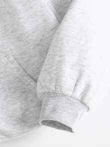 SHEIN 兒童青少年女孩秋冬休閒街頭時尚連帽人造毛飾邊拉鍊保暖內裡運動外套與運動長褲套裝，適合返校與日常穿著 - 淺灰色 - 查看 6