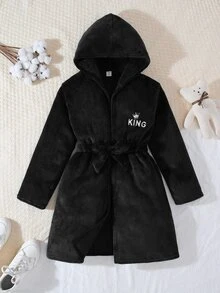 Kids Tween Boys Autumn Winter Pajamas - Black - View 3