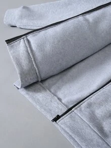 SHEIN 2件組兒童青少年男孩灰色連帽衛衣與灰色長款秋季褲子休閒運動寬鬆兩件套，適合戶外運動與學校穿著 - 灰色 - 查看 7