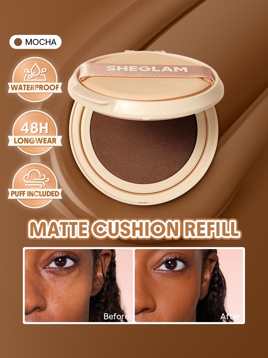 SHEGLAM Lock & Go Long-Lasting Cushion Foundation (Refill)-Mocha Brand Beauty Cosmetic Makeup For Women And Girls - Mocha - View 1