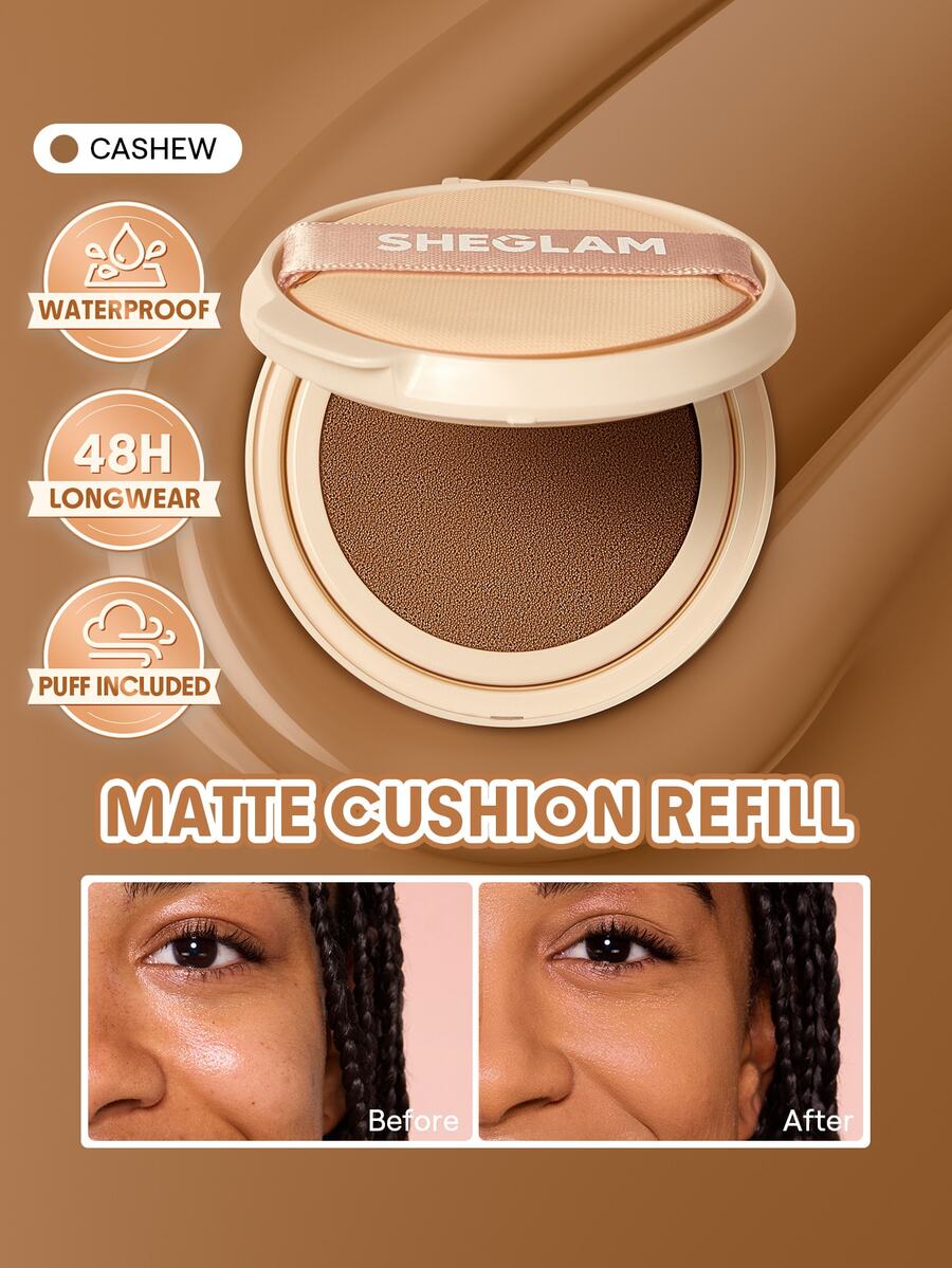 SHEGLAM Lock & Go 持久氣墊粉底（替換芯）-Cashew 品牌美妝化妝品 適合女士與女孩 - Cashew - 查看 1