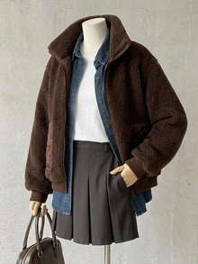 DAZY Women's Winter Casual Versatile Warm Jacket School Fall - Brown - View 10