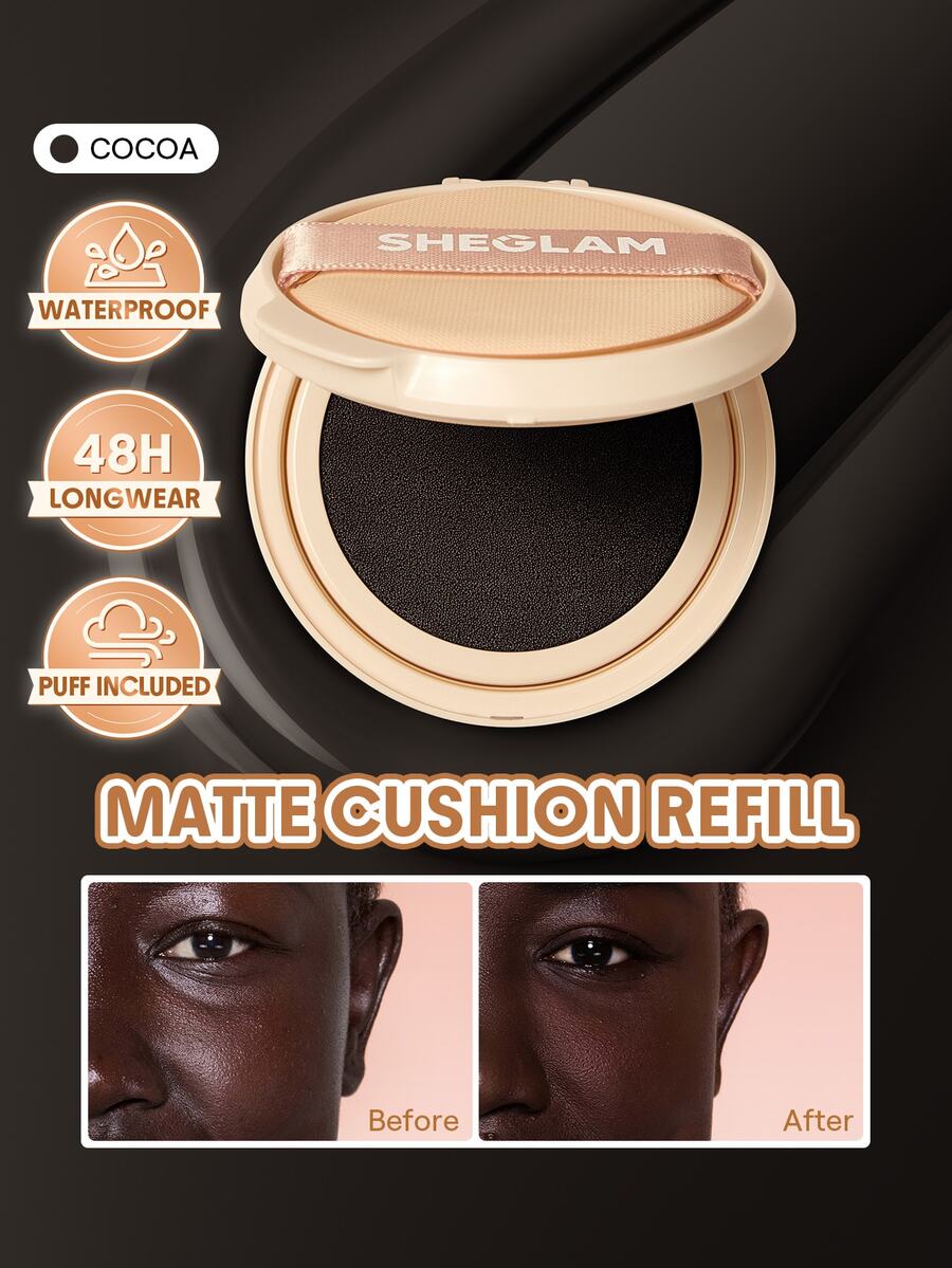 SHEGLAM Lock & Go 持久氣墊粉底（替換芯）-Cocoa 品牌美妝化妝品 適合女士與女孩 - Cocoa - 查看 1
