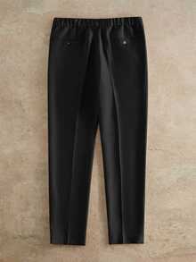 HIMLAND Men's Solid Color Casual Daily Wear Suit Pants - Black - View 2