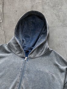 AXEPEAK 男士長袖拉鍊連帽衛衣與運動長褲休閒套裝 - 藍色 - 查看 5