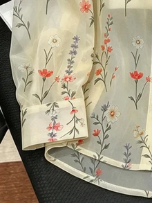 INAWLY Women's Floral Pattern Casual Versatile Daily Wear Blouse - Multicolor - View 3