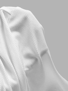Slaydiva Casual White Ribed-Knit Long Sleeve Zipper Front Unitard Airport Outfit Jumpsuit - White - View 7