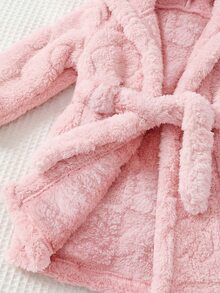 Cozy Pixies 新生兒加厚抓絨連帽長袖前綁帶睡袍 秋冬款 - 彩色 - 查看 10