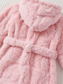 Cozy Pixies 新生兒加厚抓絨連帽長袖前綁帶睡袍 秋冬款 - 彩色 - 查看 9