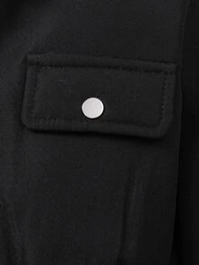 SHEIN Tween Girl Long Sleeve Zip-Up Thermal Lined Hooded Jacket For Autumn And Winter - Black - View 9