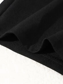 SHEIN Tween Girl Long Sleeve Black Crop Coat Halloween Autumn Fall - Black - View 10