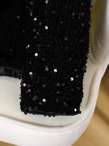 Girls' Black Sequin Jacket, Coat, Fall Clothes, New Autumn/Winter 2015 Tween Girl Outerwear, Party Jacket - Black - View 8