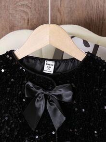 Girls' Black Sequin Jacket, Coat, Fall Clothes, New Autumn/Winter 2015 Tween Girl Outerwear, Party Jacket - Black - View 5