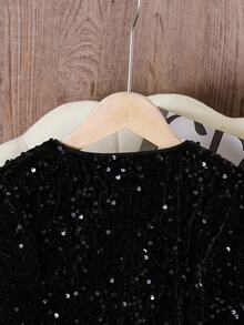 Girls' Black Sequin Jacket, Coat, Fall Clothes, New Autumn/Winter 2015 Tween Girl Outerwear, Party Jacket - Black - View 6