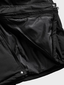HIMLAND Men's Solid Color Long Sleeve Zip-Up Casual Winter Jacket - Black - View 8