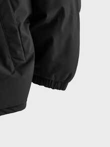 HIMLAND Men's Solid Color Long Sleeve Zip-Up Casual Winter Jacket - Black - View 5