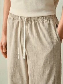 RONVEXI Men's Casual Versatile Solid Color Pants Formal Old Money - Apricot - View 2