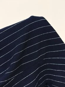 SHEIN PETITE Women's Striped Casual Versatile Daily Wear Top,Summer Top ,Petite Women - Navy Blue - View 11