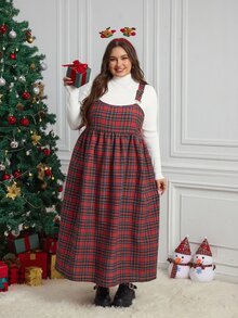 SHEIN CURVE+ Plus Size 22W lös avslappnad vardags- och kontorsklänning - Röd - Visa 6