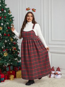 SHEIN CURVE+ Plus Size 22W lös avslappnad vardags- och kontorsklänning - Röd - Visa 7