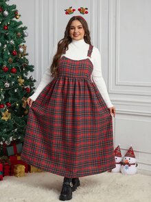 SHEIN CURVE+ Plus Size 22W lös avslappnad vardags- och kontorsklänning - Röd - Visa 8