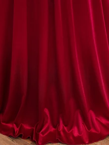 Girl's Bowknot Solid Color Spaghetti Strap Elegant Evening Dress - Red - View 6
