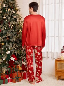 CoupledUp Men's Snowflake Pattern Casual Everyday Long Pants - Multicolor - View 3