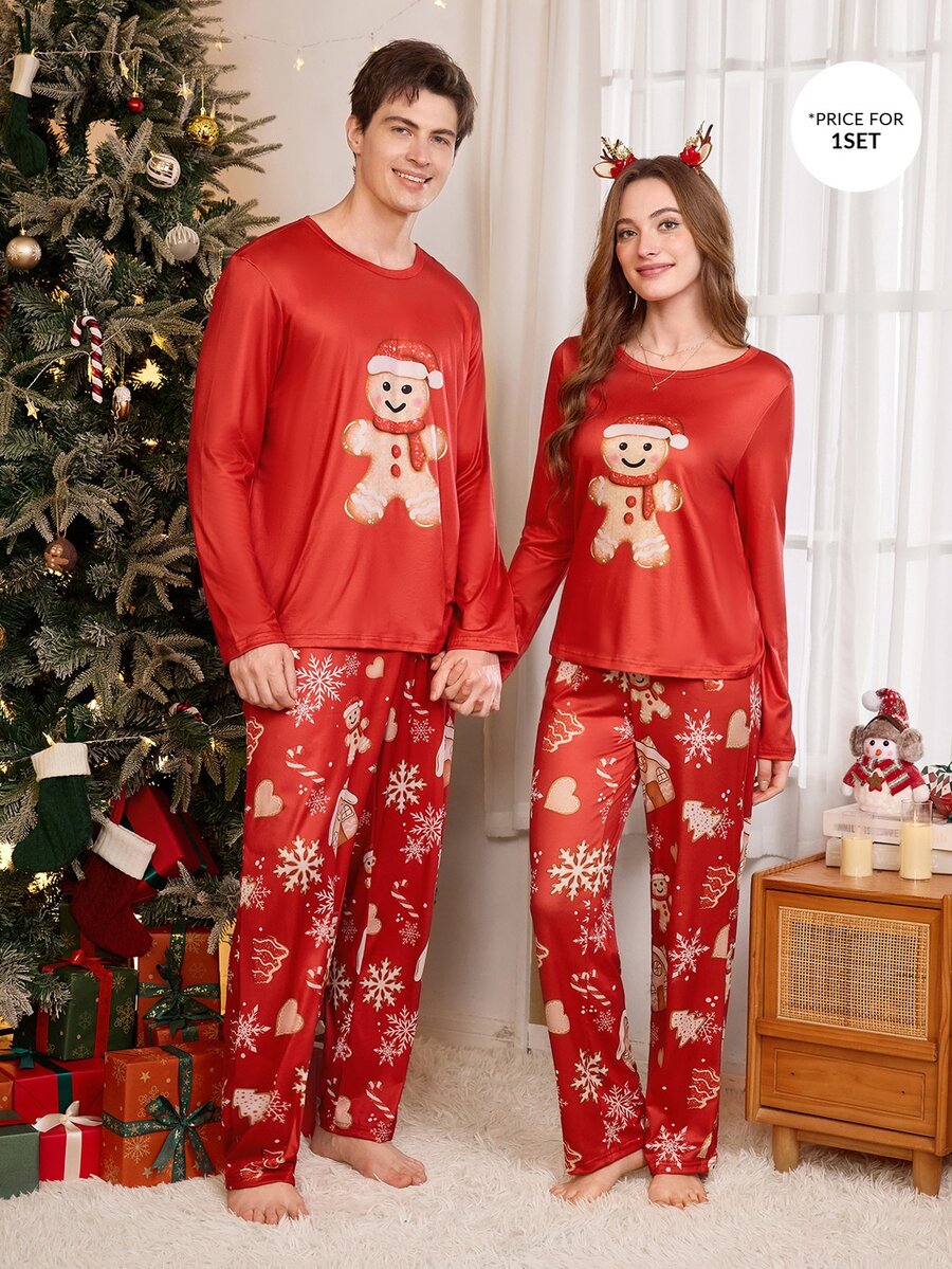 CoupledUp Men's Snowflake Pattern Casual Everyday Long Pants - Multicolor - View 1