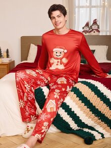 CoupledUp Men's Snowflake Pattern Casual Everyday Long Pants - Multicolor - View 6