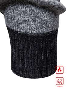 Manfinity CasualKnits 男士保暖內裡四分之一拉鍊套頭毛衣，純色針織針織布，灰色，秋季，休閒，徒步秋冬上衣，情人節適用 - 灰色 - 查看 4