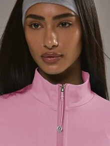 Musera Sport 下摆拉链无缝BBL夹克套装上衣（仅限板式网球服）秋冬运动健身训练服 - 粉色 - 查看 2