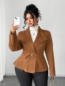 Elenzga Halloween Plus Size Jackets Winter Fall Autumn - Brown - View 7
