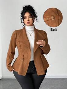 Elenzga Halloween Plus Size Jackets Winter Fall Autumn - Brown - View 1