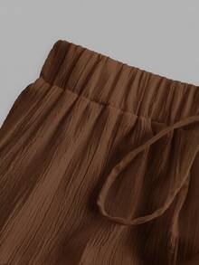 SHEIN EZwear Women's Casual Vacation Multi-Layer Cake Skirt, Suitable For Summer Chic Skirt - Brown - View 3