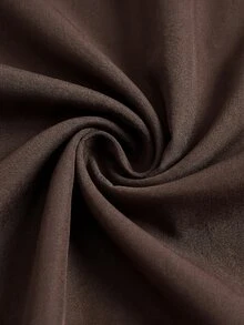 SHEIN CURVE+ 2026 Autumn Plus Size Pullover: Round Neck, Flared Long Sleeves, Ruched Waist, Asymmetrical Hem, French Elegant 1950s/1920s Style, Suitable For Evening Parties, Wedding Guests And Casual Occasions, Brown - Brown - View 8
