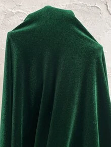 SHEIN Maternity Fashion Square Neck Pleated Long Sleeve Dress For Evening Party - Green - View 7
