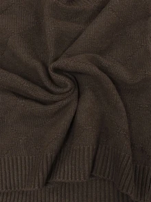 SHEIN PariChic Women's Solid Color Turtleneck Long Sleeve Casual Versatile Sweater - Coffee Brown - View 4