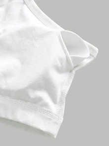 SHEIN Girlism 青少年女孩內衣與胸罩 3件/組 新款極簡休閒加墊親膚舒適內衣學生胸罩套裝，適合四季，開學季適用 - 白色 - 查看 3