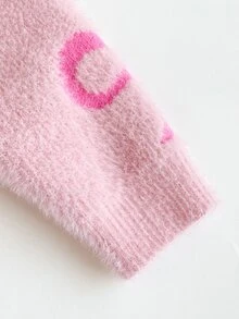 Maija Kids Maija Kids Young Girl Bow Pattern Casual Daily Long Sleeve Sweater - Pink - View 6