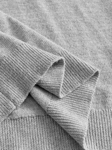 SWAVVY 時尚男士字母刺繡圓領長袖休閒毛衣 - 淺灰色 - 查看 7
