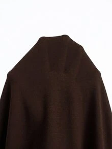 Firerie Plus Size Women Brown Solid Asymmetric Hem Ruched Shoulder Long Sleeve Fitted Fashionable T-Shirt/Autumn Night Nuit Sexy Going Out Night - Brown - View 11