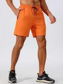 Coreblaze Men Drawstring Simple, Versatile, Daily, Casual, Sports Shorts Gym Shorts Short Men Shorts Men Basketball Shorts Hand Sanitizer School, Lightweight - Orange - View 3